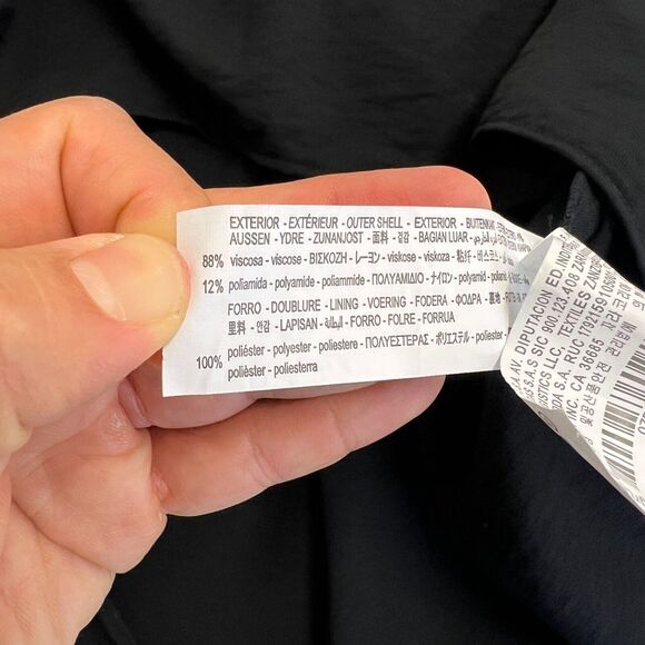 Zara Voluminous Dress Womens S Small Black Puff Mid Sleeves Loose Fit Stretch - Picture 11 of 13